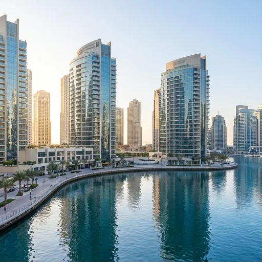 Illustrative lifestyle image; not a photograph of Dubai Marina