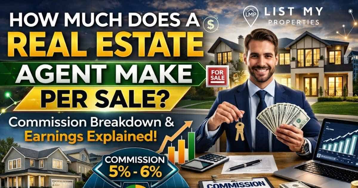 how much does a real estate agent make per sale