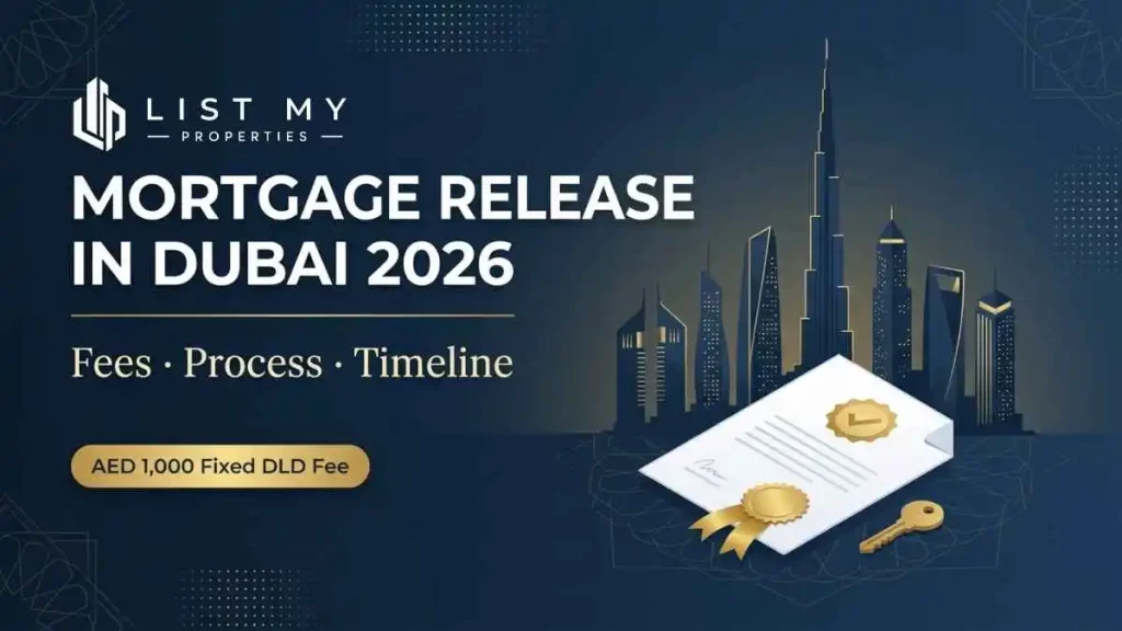 Breakdown of the fixed DLD mortgage release fees in Dubai in 2026