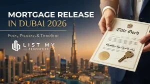 Owner receiving a clear title deed after a mortgage release on a Dubai property in 2026