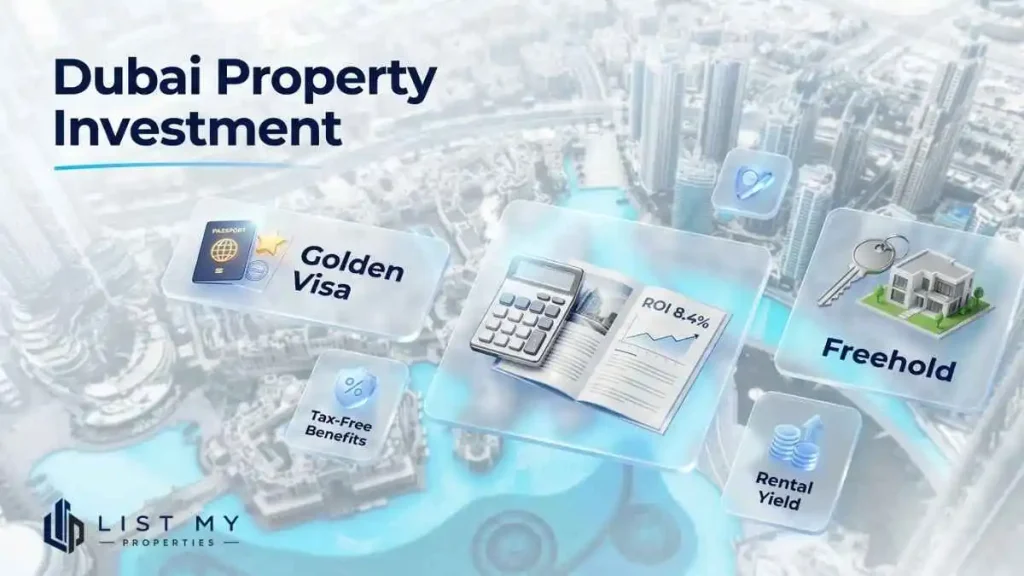 Benefits of buying property in Dubai in 2026 including rental yields, Golden Visa, freehold ownership and tax advantages.