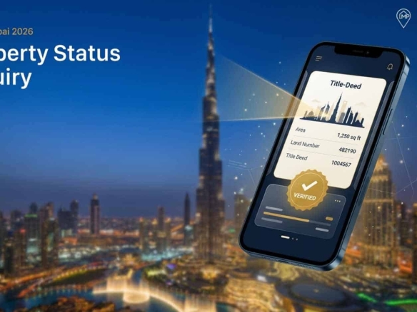 Property status inquiry in Dubai guide showing title deed, property details, and Dubai Land Department verification process.