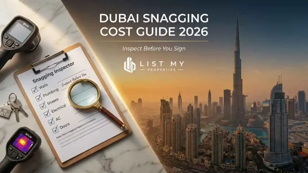 Snagging cost comparison chart for Dubai apartments, townhouses and villas with a defect checklist