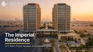 The Imperial Residence, a twin-tower freehold residential complex in Jumeirah Village Triangle, Dubai, in 2026