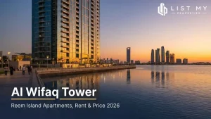 Al Wifaq Tower, a waterfront residential tower in Shams Abu Dhabi on Al Reem Island, in 2026